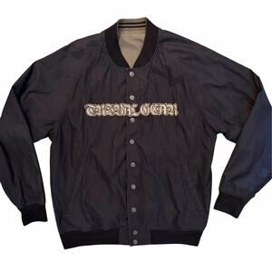 Vintage MENS Tribal Gear mister cartoon Reversible Jacket Bomber sz L